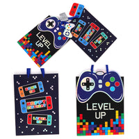 2Pk Extra Large Hologram Hot Stamp Gift Bags, Gamer Boy Delight, 2 Designs