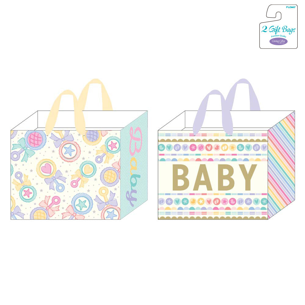 Ginger Ray Hello Baby Speckle & Cloud Baby Shower Gift Bags White Ginger Ray Hello Baby Speckle & Cloud Baby Shower Gift Bags White