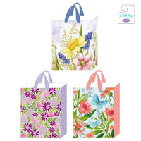 3Pk Large Hot Stamp Gift Bags, Pretty Floral Fantasy, 3 Designs