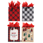 Large Plaid Christmas Trees Hot Stamp Bag, 4 Designs