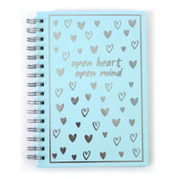 100 Sheet Hard Cover Journal Inspire Me Hearts, Hot Stamp, 8.5"X6"