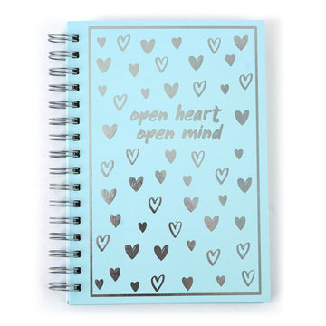 100 Sheet Hard Cover Journal Inspire Me Hearts, Hot Stamp, 8.5"X6"