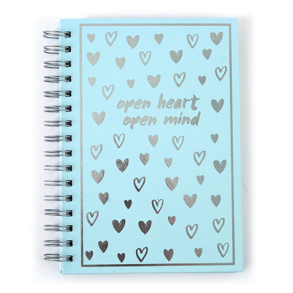 100 Sheet Hard Cover Journal Inspire Me Hearts, Hot Stamp, 8.5"X6"
