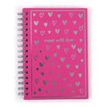 100 Sheet Hard Cover Journal Inspire Me Hearts, Hot Stamp, 8.5"X6"