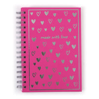 100 Sheet Hard Cover Journal Inspire Me Hearts, Hot Stamp, 8.5"X6"