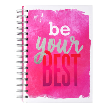 100 Sheet Hard Cover Journal,Pink Be Your Best Hot Stamp, 8.5"X6"