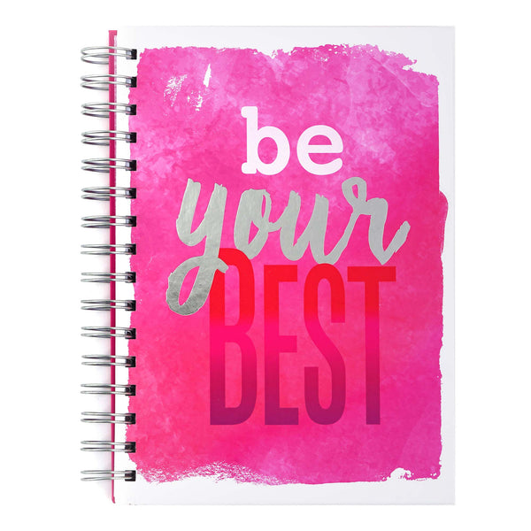 100 Sheet Hard Cover Journal,Pink Be Your Best Hot Stamp, 8.5"X6"