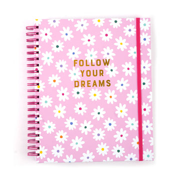 140Sht/280Pge Mega Spiral Hot Stamp Notebook, Daisy Puffs, 11.25"X9.25"