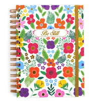 160Sht/320Pg Religious Be Still Floral, Hot Stamp Chunky Spiral Journal, 8.5"X6.25"