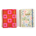 160Sht Hot Stamp Chunky Spiral Journal W/Inside Pocket, 8.5"X6.25", Bloom Florals, 2 Designs