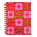 160Sht/320Pg Religious Bloom W/Grace Pink Floral, Hotstamp Chunky Spiral Journal, 8.5"X6.25"