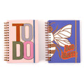 160Sht Hot Stamp Chunky Spiral Journal W/Inside Pocket, 8.5"X6.25", Bee/To Do, 2 Designs