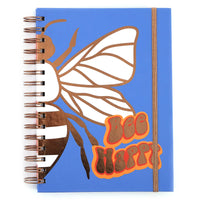 160Sht/320Pg Bee Happy Hot Stamp Chunky Spiral Journal, 8.5"X6.25"
