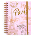160Sht/320Pg Pretty Pink Paris Hot Stamp Chunky Spiral Journal, 8.5"X6.25"