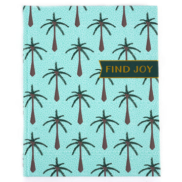 120 Sheet/240Page Embossed Hard Cover Journal W/Hot Stamp, Palm Tree, 8"Wx10"L