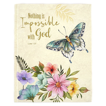 120 Sheet/240Page Embossed Hard Cover Journal W/Hot Stamp, Ivory Garden, 8"Wx10"L