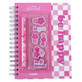 160 Sheet Chunky Spiral Journal With Plastic Pen, 2"X6" Puffy Stickers, Be Happy, 6.25"X8.5"