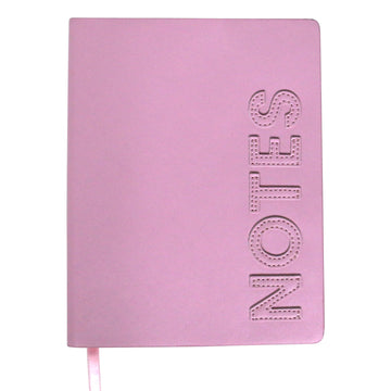 160 Sheet 80Gsm Pu Journal, Embroidered Layer Pu, "Notes"/Pink, Pms 671, 6"W X 8"L