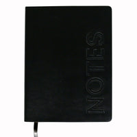 160 Sheet 80Gsm Pu Journal, Embroidered Layer Pu, "Notes"/Black,  6"W X 8"L