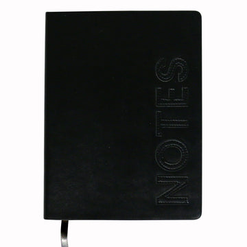 160 Sheet 80Gsm Pu Journal, Embroidered Layer Pu, "Notes"/Black,  6"W X 8"L