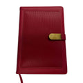128 Sheet Pu Journal, Metal Clasp With Front Pocket, Red Journal, 5.625"Wx8.375"L