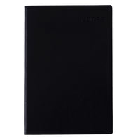 160Sht Pu Debossed Journal With Specialty Ribbon Bookmark, Black 'Notes', 5.625"W X 8.3125"L