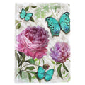 140Sht Bookbound Textured Paper Journal W/Hot Stamp, Butterfly Garden Rose, 7"X10"