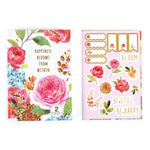 160Sht/320Pg Bookbound Journal W/Hot Stamp,2Sht Stickers, Meadowlark Floral, 8.5"Lx6"W