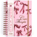 160Sht/320Pge Jumbo Spiral Chunky Journal W/Pen, Cute Pink Bow, 8.5" X 6.25"