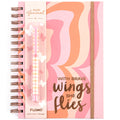 160Sht/320Pge Jumbo Spiral Chunky Journal W/Pen, Butterfly With Brave Wings, 8.5" X 6.25"