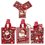 3Pk Large Christmas Gift Bags W/Glitter-Hot Stamp, Retro Santa Party, 3 Designs