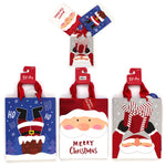 3Pk Large Christmas Santa Party Hot Stamp Gift Bags, 3 Designs