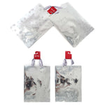 2Pk Extra Large Christmas Silver Holiday Metallic Gloss Glitter Gift Bags, 2 Designs