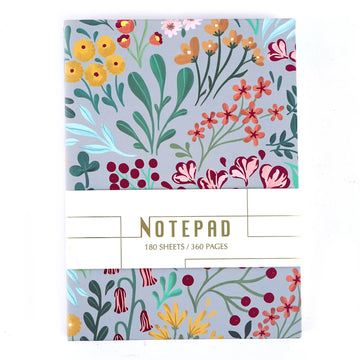 180 Sht Desktop Note Pad, 4Cpcover W/Hot Stamp, Belly Band/Hot Stamp, Garden Beauty,6"W X8.5"L