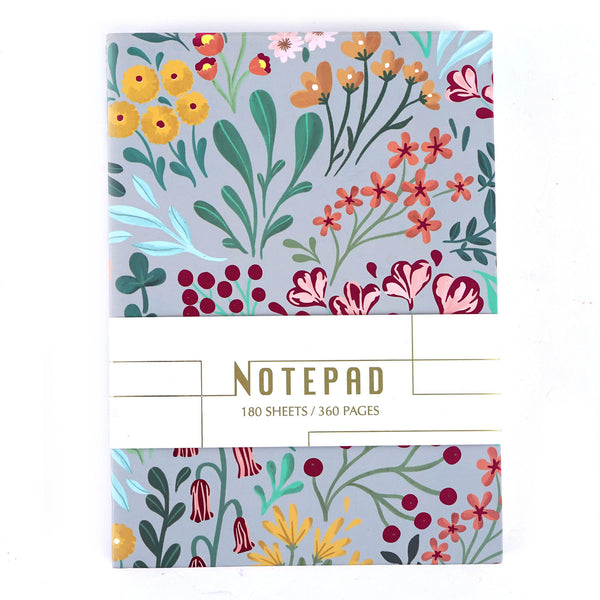 180 Sht Desktop Note Pad, 4Cpcover W/Hot Stamp, Belly Band/Hot Stamp, Garden Beauty,6"W X8.5"L