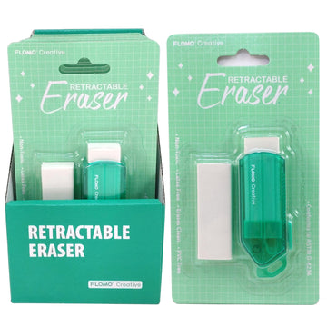 Retractable Eraser With Refill, Green