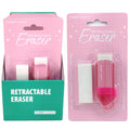 Retractable Eraser With Refill, Pink