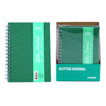 100 Sheet Glitter Hard Cover Journal, Green, 6"X8.5"