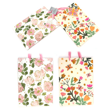 2Pk Extra Large Gift Bags W/Hot Stamp, Peachy Floral Party, 2 Designs