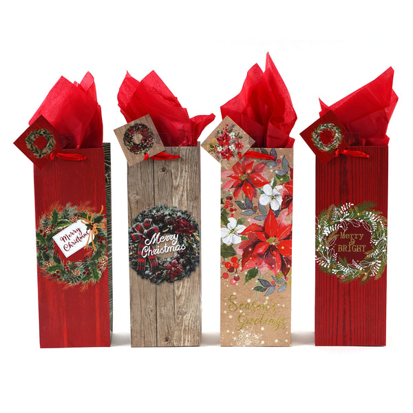 Bottle Botanical Holiday Glitter Bag, 4 Designs