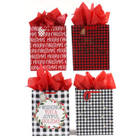 Large Pretty Plaid Christmas Hot Stamp/Glitter Bag, 4 Designs