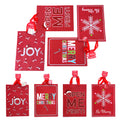 2Pk Extra Large Color Me Red Christmas Glitter Bag, 4 Designs