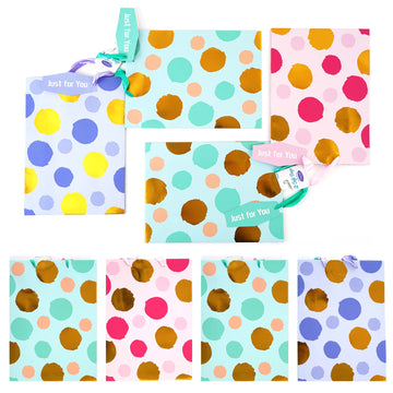 2Pk Extra Large Dotty Party Hot Stamp Premium Plus Bag, 3 Designs