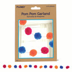 6 Ft Pompom Garland, 3.5Cm Poms