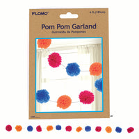 6 Ft Pompom Garland, 3.5Cm Poms
