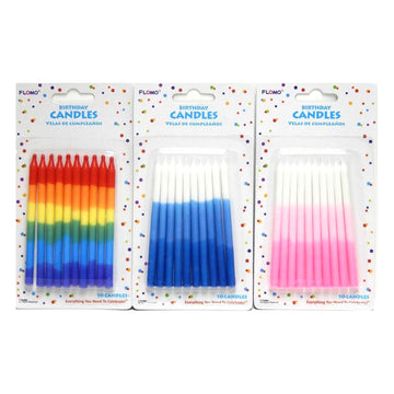 10Pk 4"X1.875" Ombre Birthday Candles