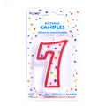 3" 1Pk Birthday Candle -Red Border Numerical "7"