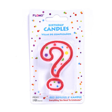 3" 1Pk Birthday Candle -Numerical "?" (12/36)