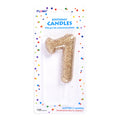 2.75" 1Pk Birthday Candle - Gold Glitter Number "7"