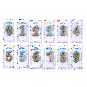 2.75" 1Pk Birthday Candles - Glitter Number Assortment